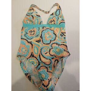 Cole of California Women's 14  One Piece‎ Swimsuit Multi colored Turtle Print